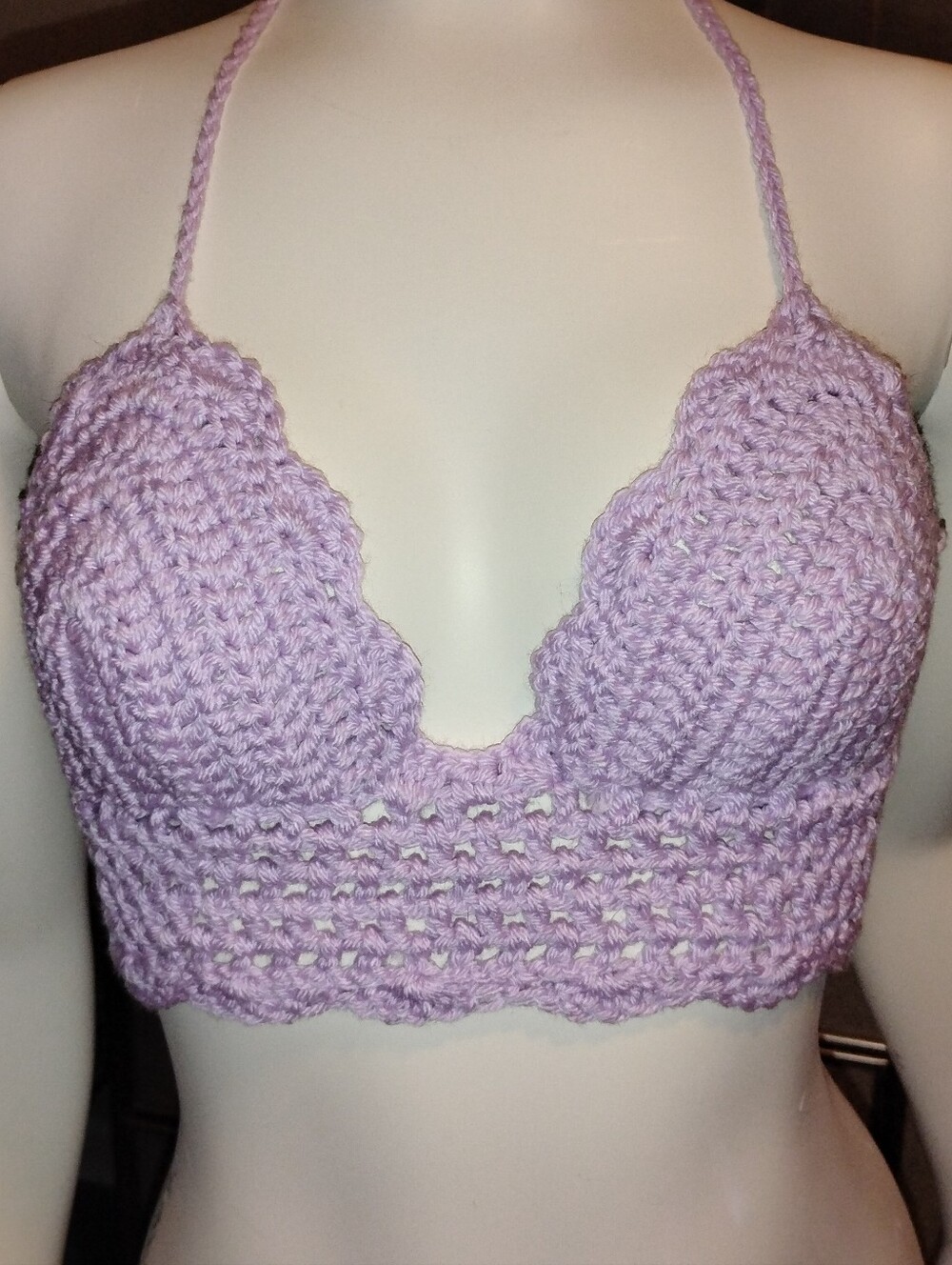 Hand-Crocheted Lilac Bralette Festival Bikini Top